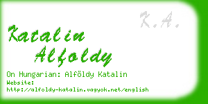 katalin alfoldy business card