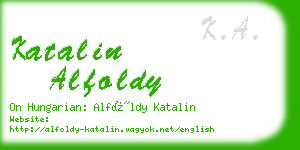 katalin alfoldy business card